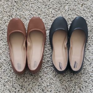 EUC 2 Pairs Mossimo Ballet Flats